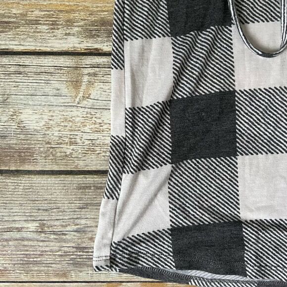 Black & white Buffalo Plaid hoodie - Picture 4 of 6
